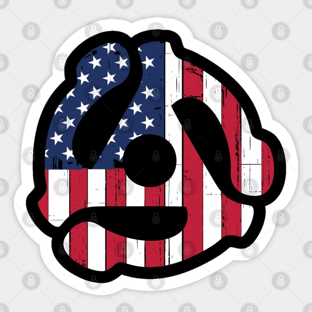 45 Recording adapter American Flag July 4th Sticker by qwertydesigns